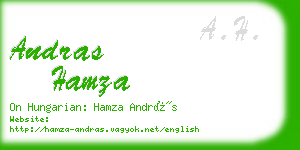 andras hamza business card